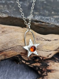 Image 3 of Amber Star Sterling Silver Necklace 