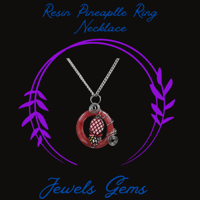 Image 1 of Resin Ring Pendant with Upside down Pineapple charm