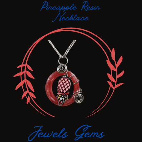 Image of Resin Ring Pendant with Upside down Pineapple charm