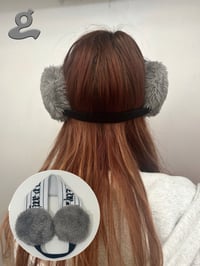 Image 6 of White Music Notation Knitted Earmuffs