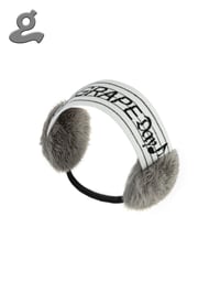 Image 1 of White Music Notation Knitted Earmuffs