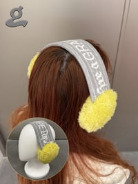Image 6 of  Grey Music Notation Knitted Earmuffs