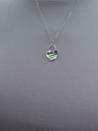 Image 13 of Sterling silver flower and heart Necklace- with 9ct Gold and Garnet 