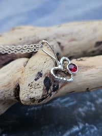 Image 1 of Scarlett Desire - Sterling Silver & Garnet Heart Necklace 