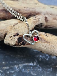 Image 4 of Scarlett Desire - Sterling Silver & Garnet Heart Necklace 