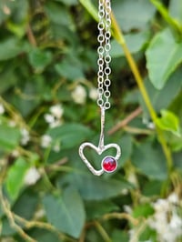 Image 5 of Scarlett Desire - Sterling Silver & Garnet Heart Necklace 
