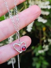 Image 6 of Scarlett Desire - Sterling Silver & Garnet Heart Necklace 