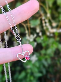 Image 7 of Scarlett Desire - Sterling Silver & Garnet Heart Necklace 