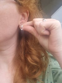 Image 4 of Delicate Peardrop Sterling Silver and 9CT gold Stud Earrings 