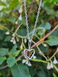 Image 5 of Classic Sterling Silver Wire Heart Necklace 