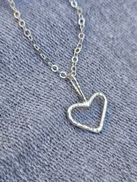 Image 4 of Classic Sterling Silver Wire Heart Necklace 