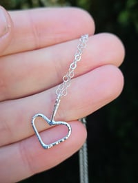 Image 6 of Classic Sterling Silver Wire Heart Necklace 