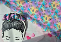Labubu pastel rainbow tie dye hair scrunchie