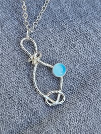 Image 5 of Eternity Knot  - Sterling Silver & Chalcedony Gemstone Necklace 