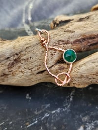 Image 1 of Copper Wire Eternal Knot & Agate Gemstone Necklace 