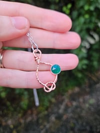 Image 7 of Copper Wire Eternal Knot & Agate Gemstone Necklace 