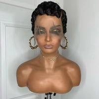 Image 3 of RawHairGuru Pixie cut Curly 100% Human Hair Wig 13x4 Short Bob Wig 