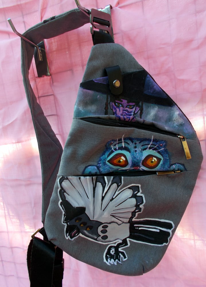 Image of Demon, Tiger, Magpie sling bag