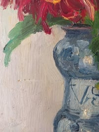 Image 4 of Peinture à l'huile bouquet de Dahlias 