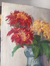 Image 5 of Peinture à l'huile bouquet de Dahlias 