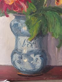 Image 6 of Peinture à l'huile bouquet de Dahlias 