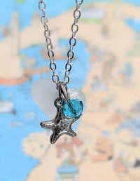 Image 2 of Cape Cod Sea Glass Pendant Heart Shaped Frosty White Ocean Tumbled Beach Glass Necklace