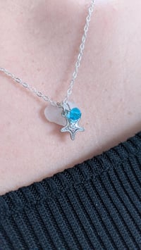 Image 3 of Cape Cod Sea Glass Pendant Heart Shaped Frosty White Ocean Tumbled Beach Glass Necklace