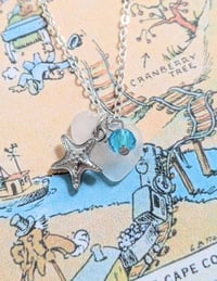Image 4 of Cape Cod Sea Glass Pendant Heart Shaped Frosty White Ocean Tumbled Beach Glass Necklace