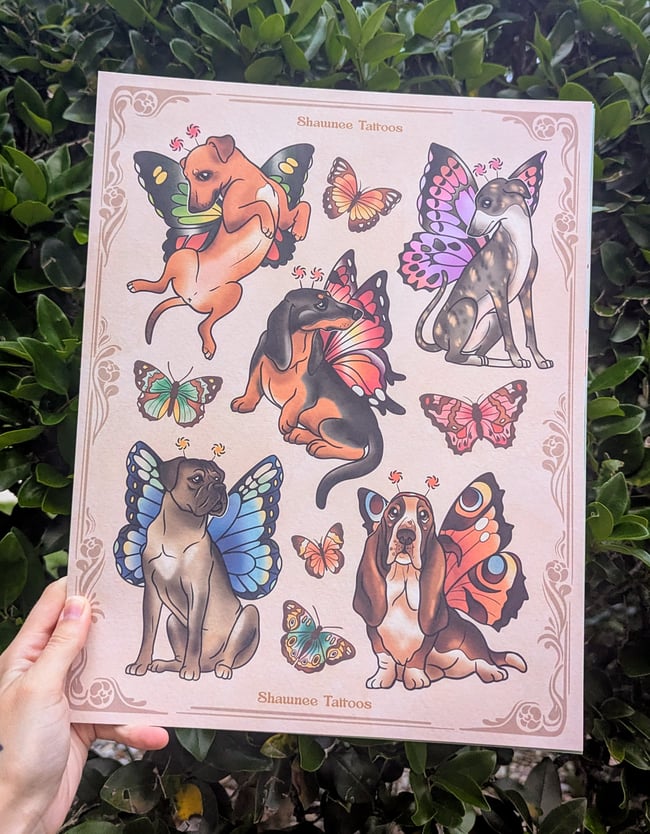 Butterfly puppy print
