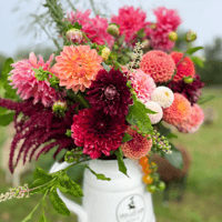 Image 2 of DAHLIA FILLED PUMPKIN: FALL CENTERPIECE 