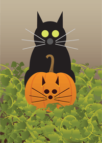 Image 1 of Jack-O-Lantern Cat Collection