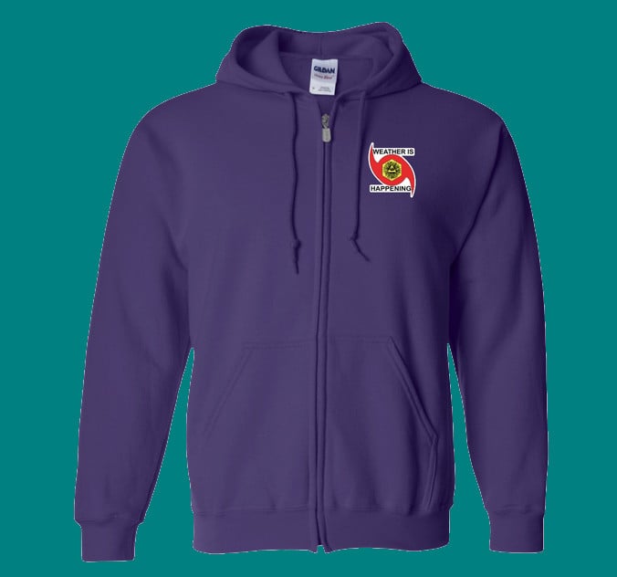 ZIPPERED  WEATHER IS HAPPENING COMFORT HOODIE
