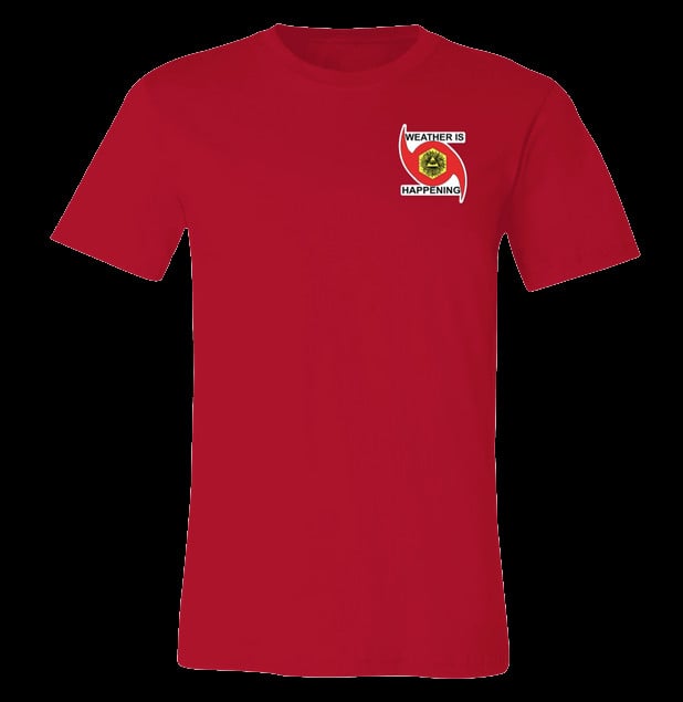 THE WEATHER IS HAPPENING BADGE TSHIRT