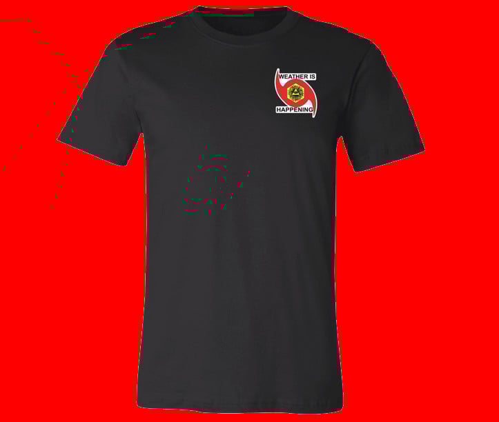 THE WEATHER IS HAPPENING BADGE TSHIRT