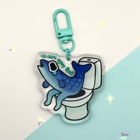 Fish on a toilet Keychain 