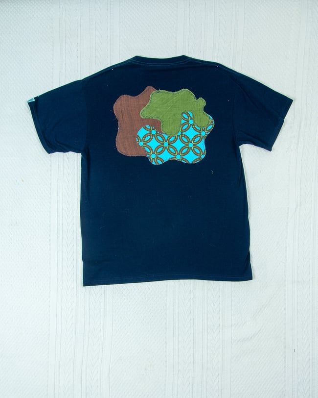 Navy Blue Psychedelic Blob Upcycled T-Shirt