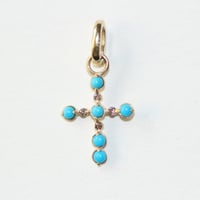 Image 2 of Ella Turquoise Cross Charm