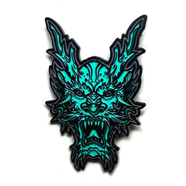 Image of  “Teal Dragon” Enamel Pin by Sierra Colt