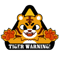 Tiger Warning charm/pin