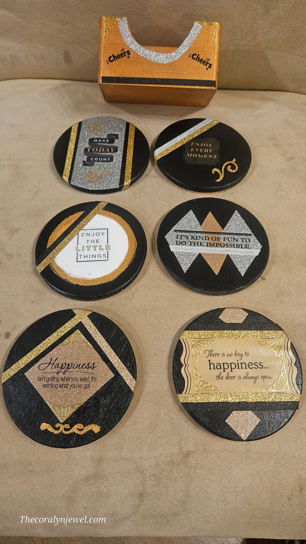 Image of Set of 4 unique round coasters 2 themes to choose from