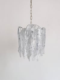 Image 3 of PRECIOSA LAMPARA MAZZEGA ICE GLASS, AÑOS 70
