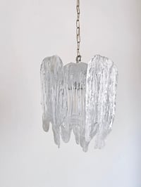 Image 1 of PRECIOSA LAMPARA MAZZEGA ICE GLASS, AÑOS 70