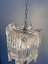 Image 8 of PRECIOSA LAMPARA MAZZEGA ICE GLASS, AÑOS 70