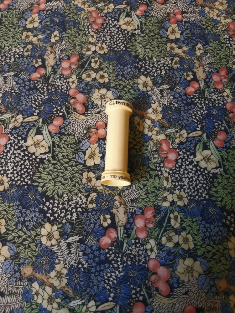 Image of Handkerchief - small - delicious flowers, berries and is that a bird I see?