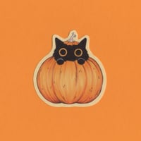 Image 1 of Cat in a Pumpkin Sticker