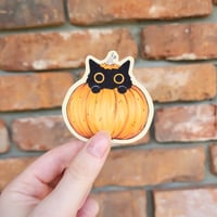 Image 2 of Cat in a Pumpkin Sticker