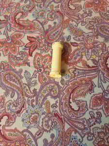 Image of Handkerchief - large - cream with pink and mauve paisley