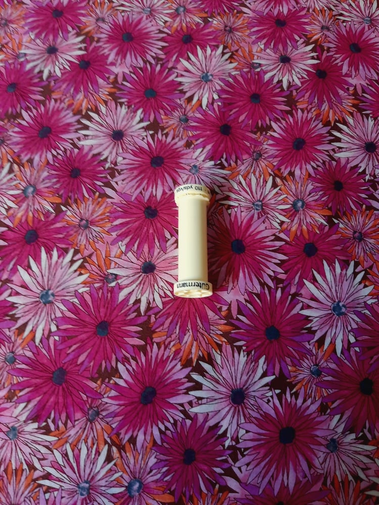 Image of Handkerchief - large - vibrant pink flowers