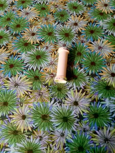 Image of Handkerchief - large - vibrant green flowers