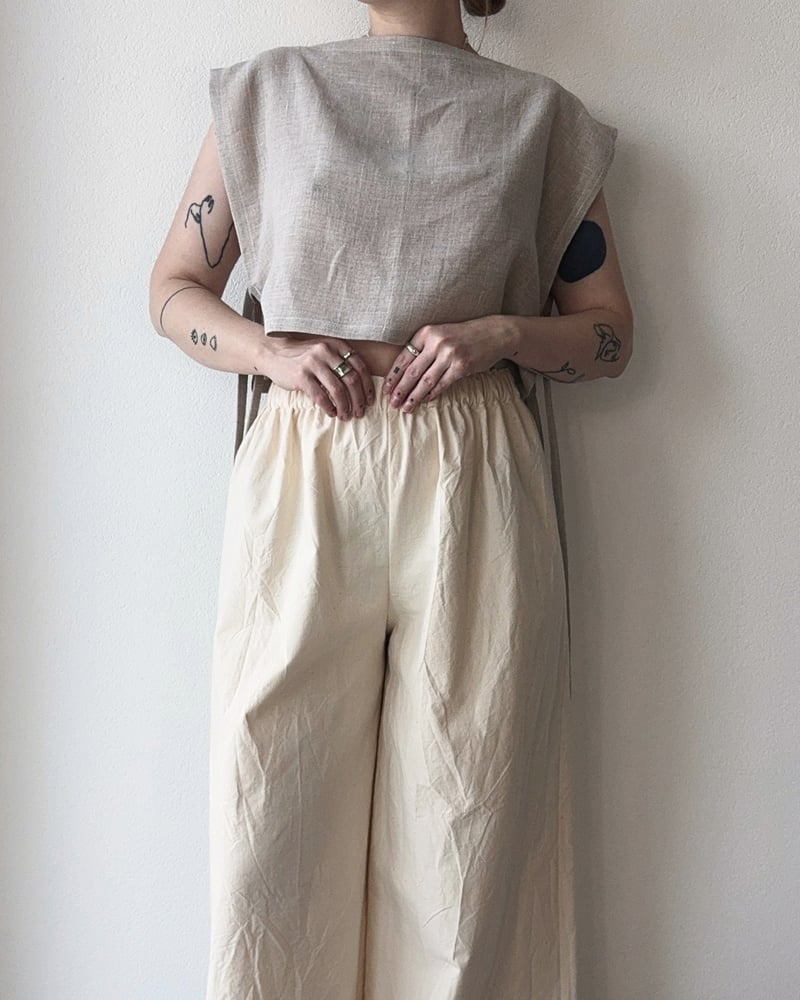 Image of n a n o v o  top na zaväzovanie 001 / 100% ľan / LIMITED 3 PIECES ONLY